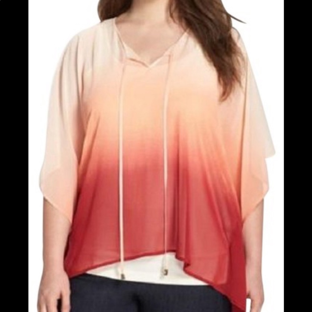Sheer ombré blouse- plus size